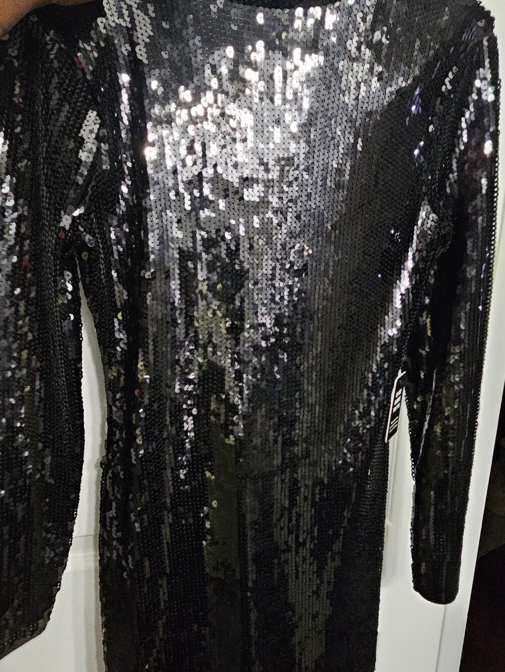 Express Black Sequin Dress with Subtle Shine